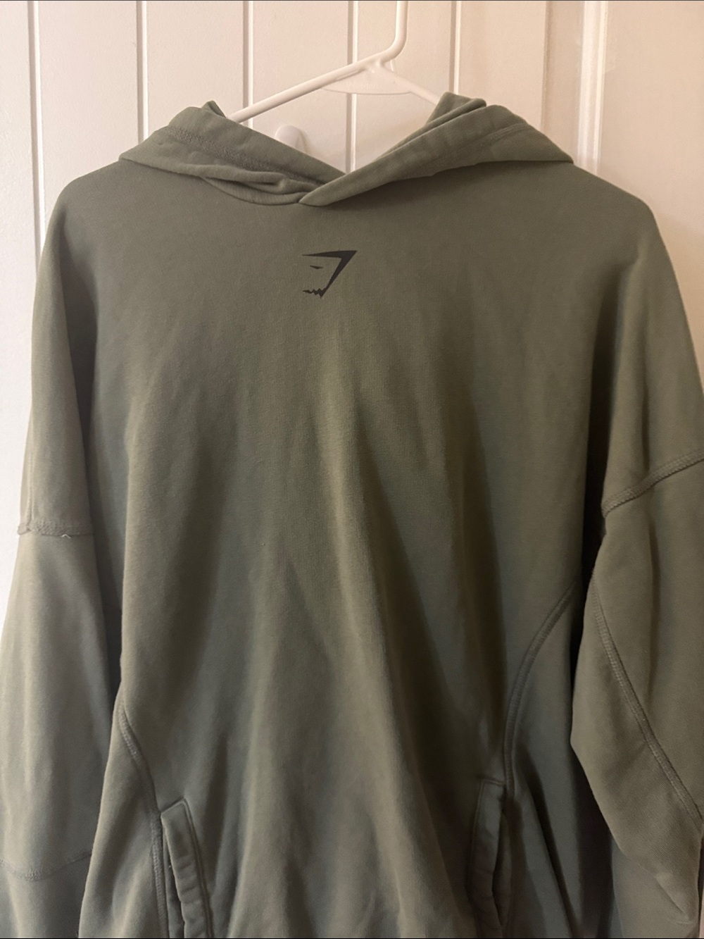 Gymshark Olive Green Crewneck Hoodie with Subtle Logo